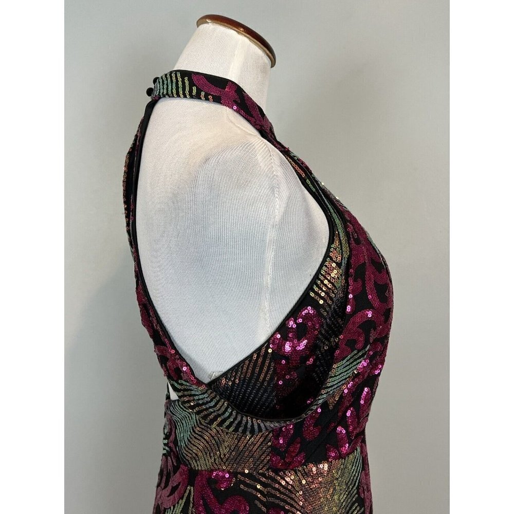 Formal Backless Sequin Halter Prom Dress - Picture 6 of 13